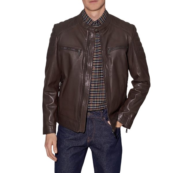 Sheep Brown Leather Jacket for men