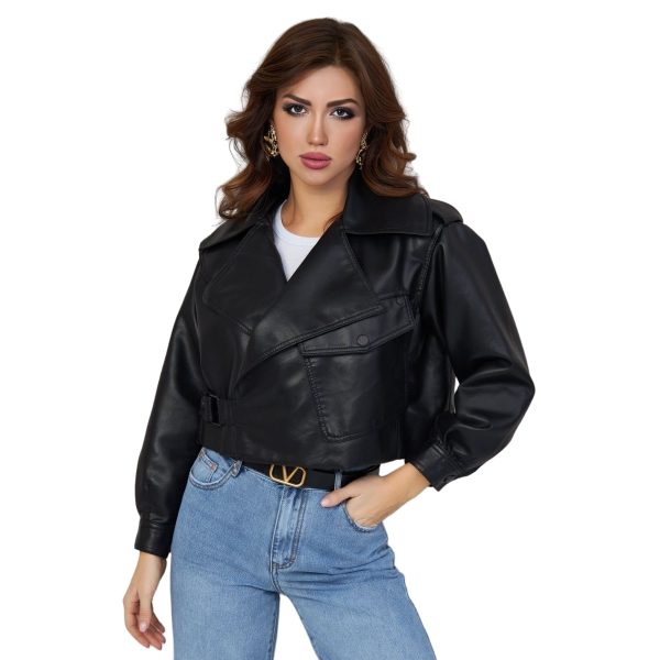 MAVERICK Black Leather Jacket For Women