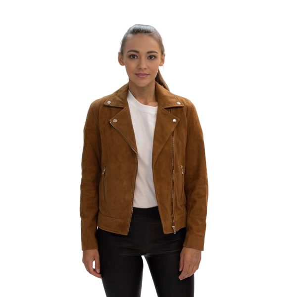 SVELTE Brown Leather Jacket For Women