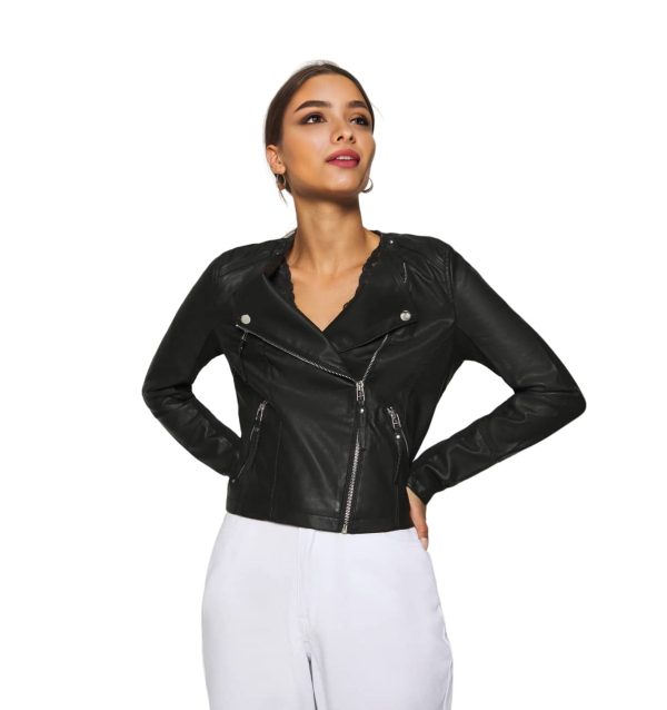 ONYX Black Leather Jacket For Women