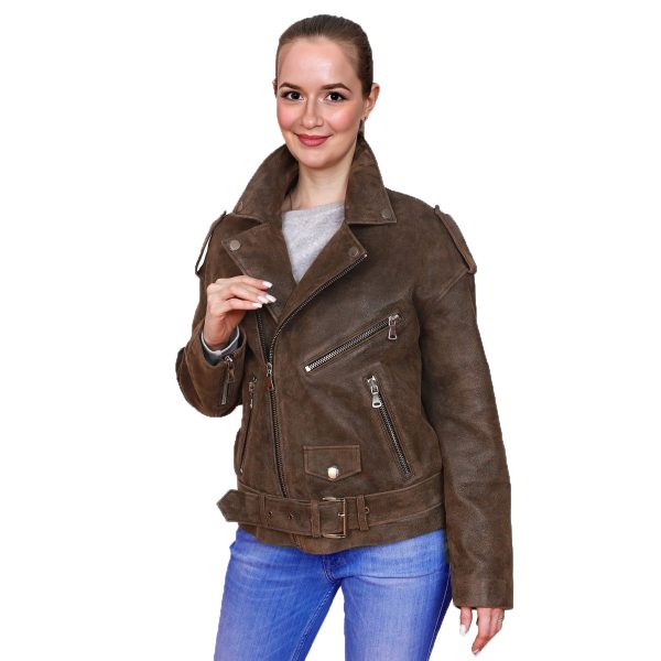 RUSTIC Brown Leather Jacket For Women