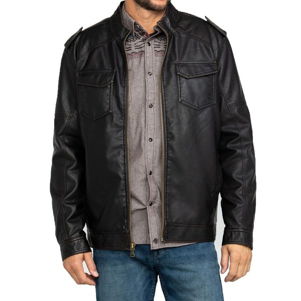 STERLING Black Leather Jacket For Men