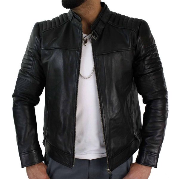 Havoc Black Leather Jacket For Men