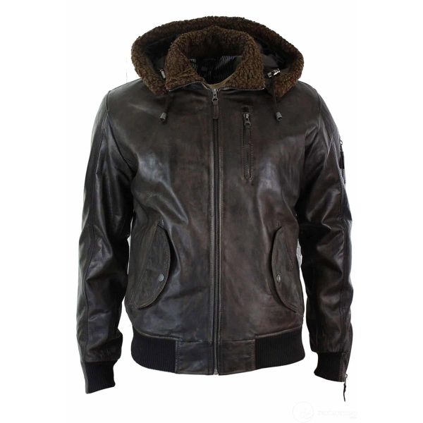 GRIFFIN Black Leather Jacket For Men