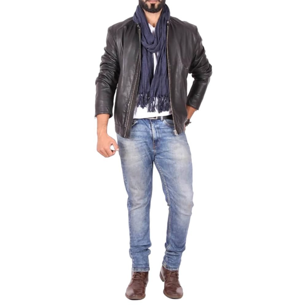 ELEMENT Black Leather Jacket For Men