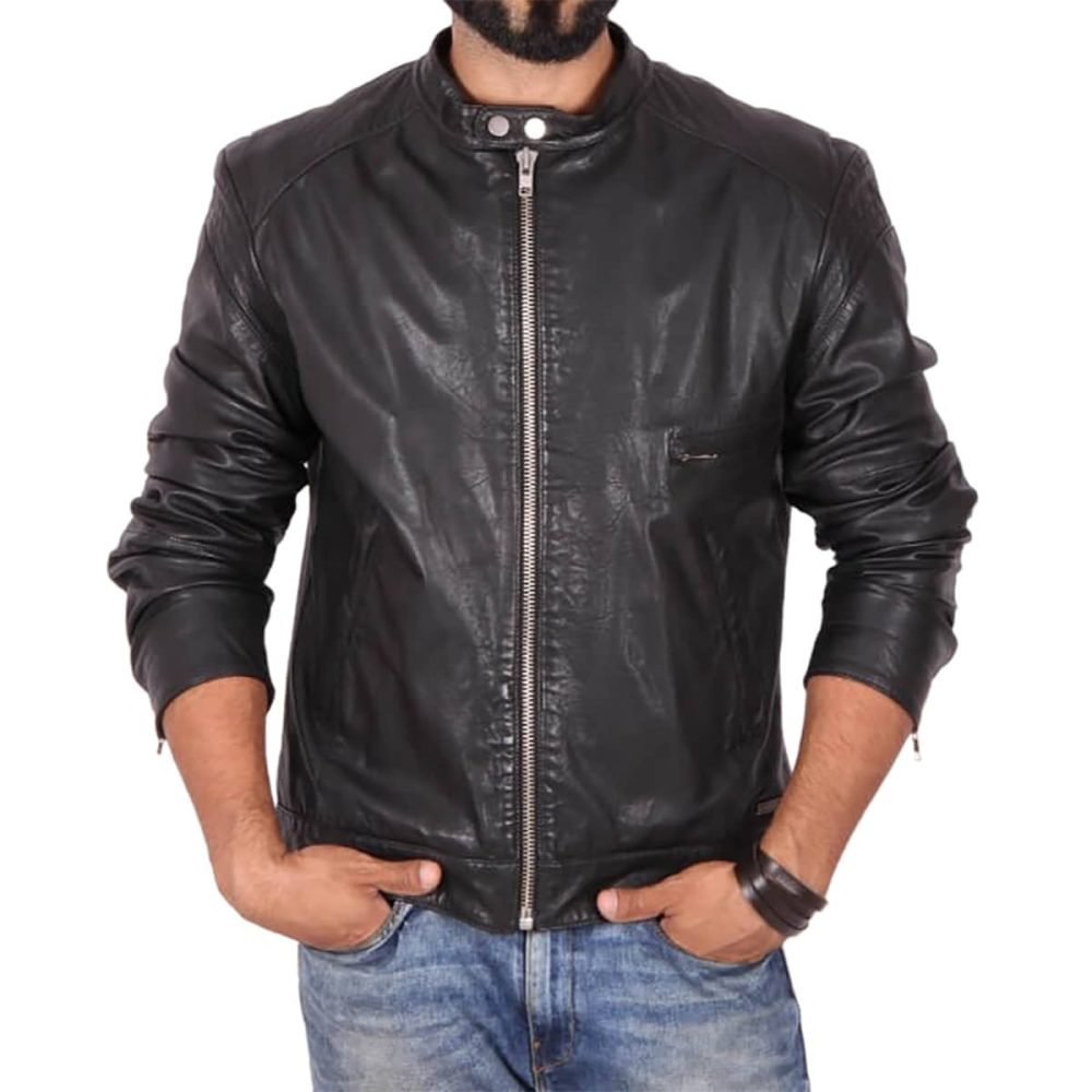 ELEMENT Black Leather Jacket For Men