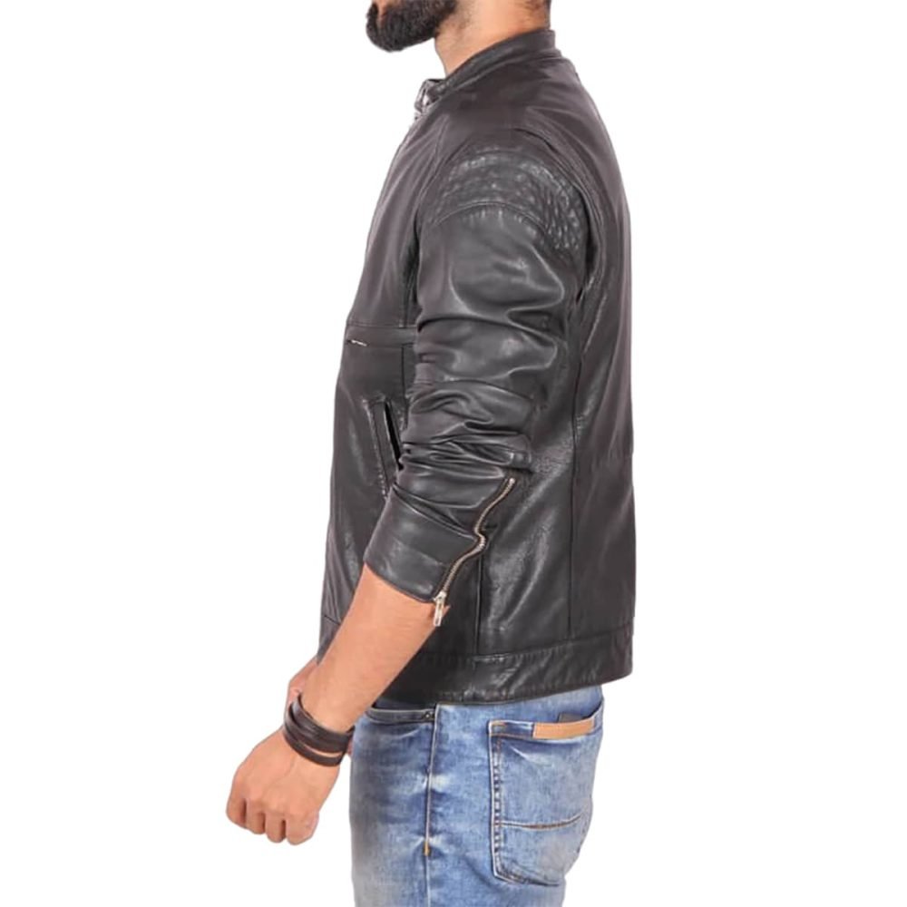 ELEMENT Black Leather Jacket For Men