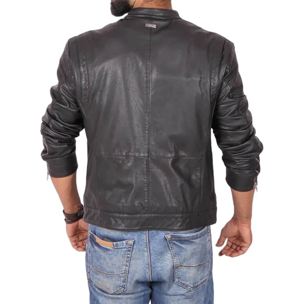 ELEMENT Black Leather Jacket For Men