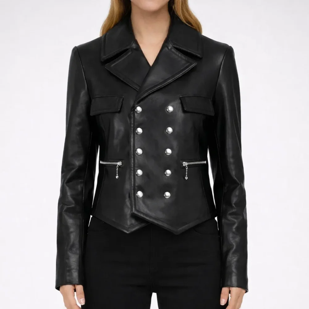 ALICE Black Leather Jacket For Women