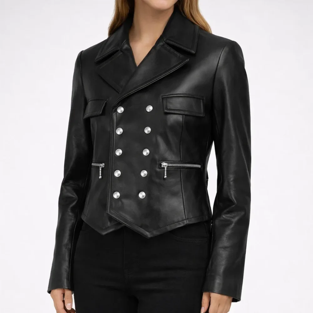 ALICE Black Leather Jacket For Women