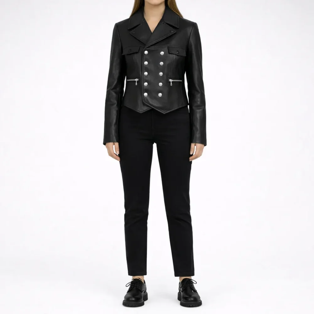 ALICE Black Leather Jacket For Women