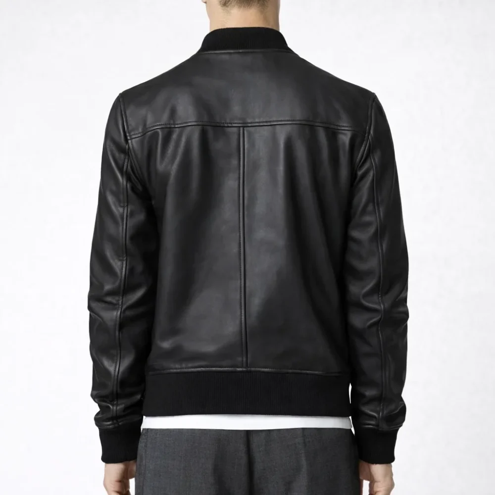 ALVIN Black Leather Jacket For Men
