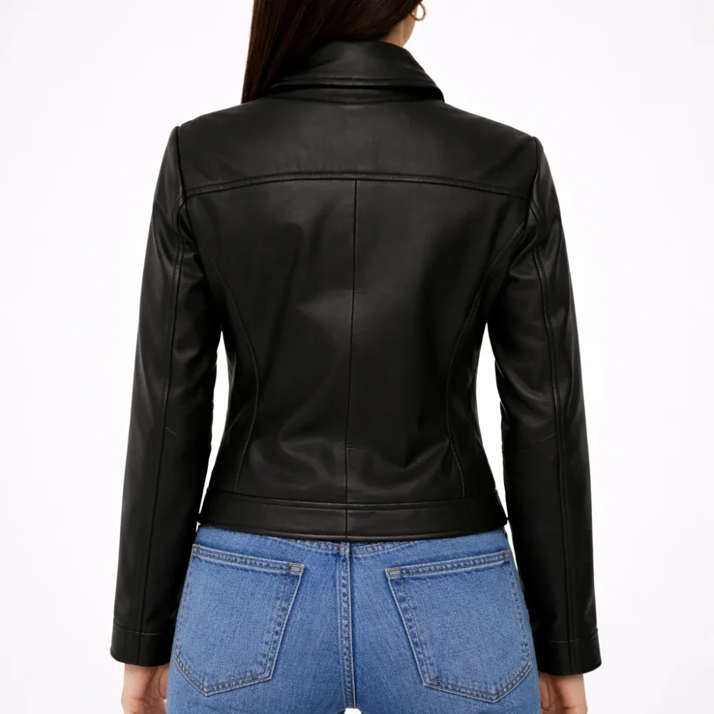 BLAZE Black Leather Jacket For Women