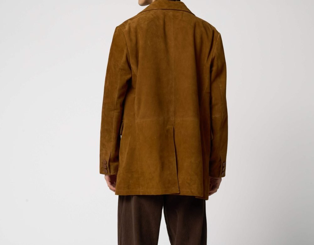 Mens Classic Real tan Leather Blazer - The Bobby