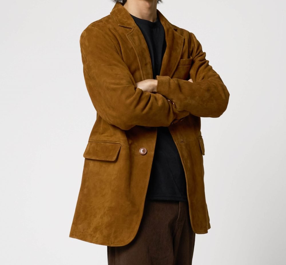 Mens Classic Real tan Leather Blazer - The Bobby
