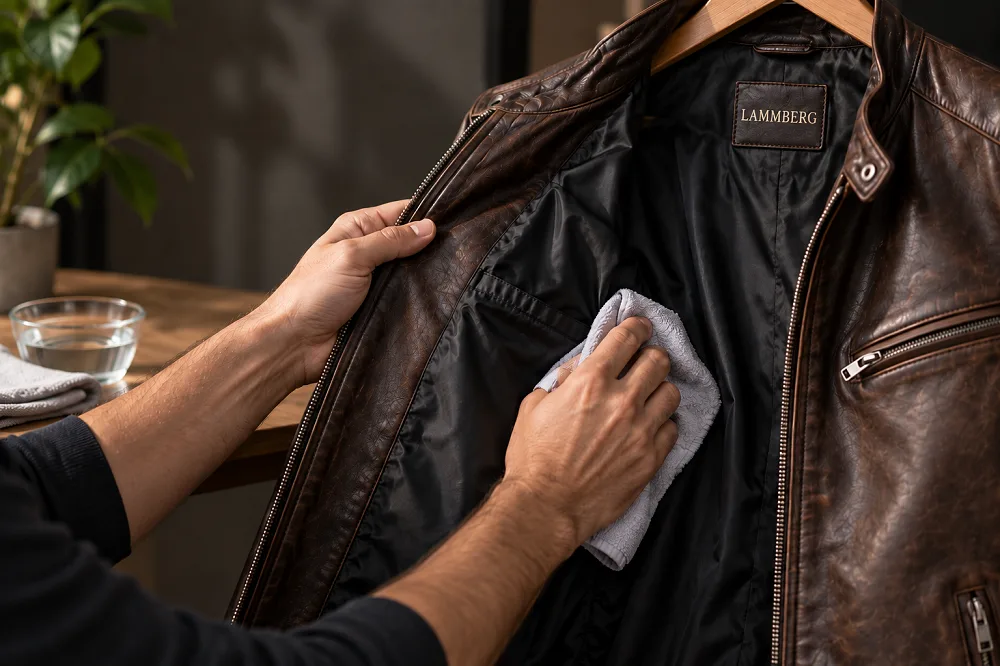 Clean-the-Lining-to-Remove-Sweat-and-Body-Odor-from-leather-jacket