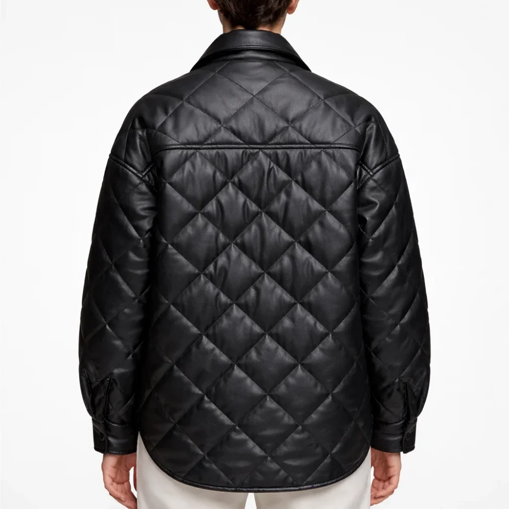 DELPHA Black Leather Jacket For Women
