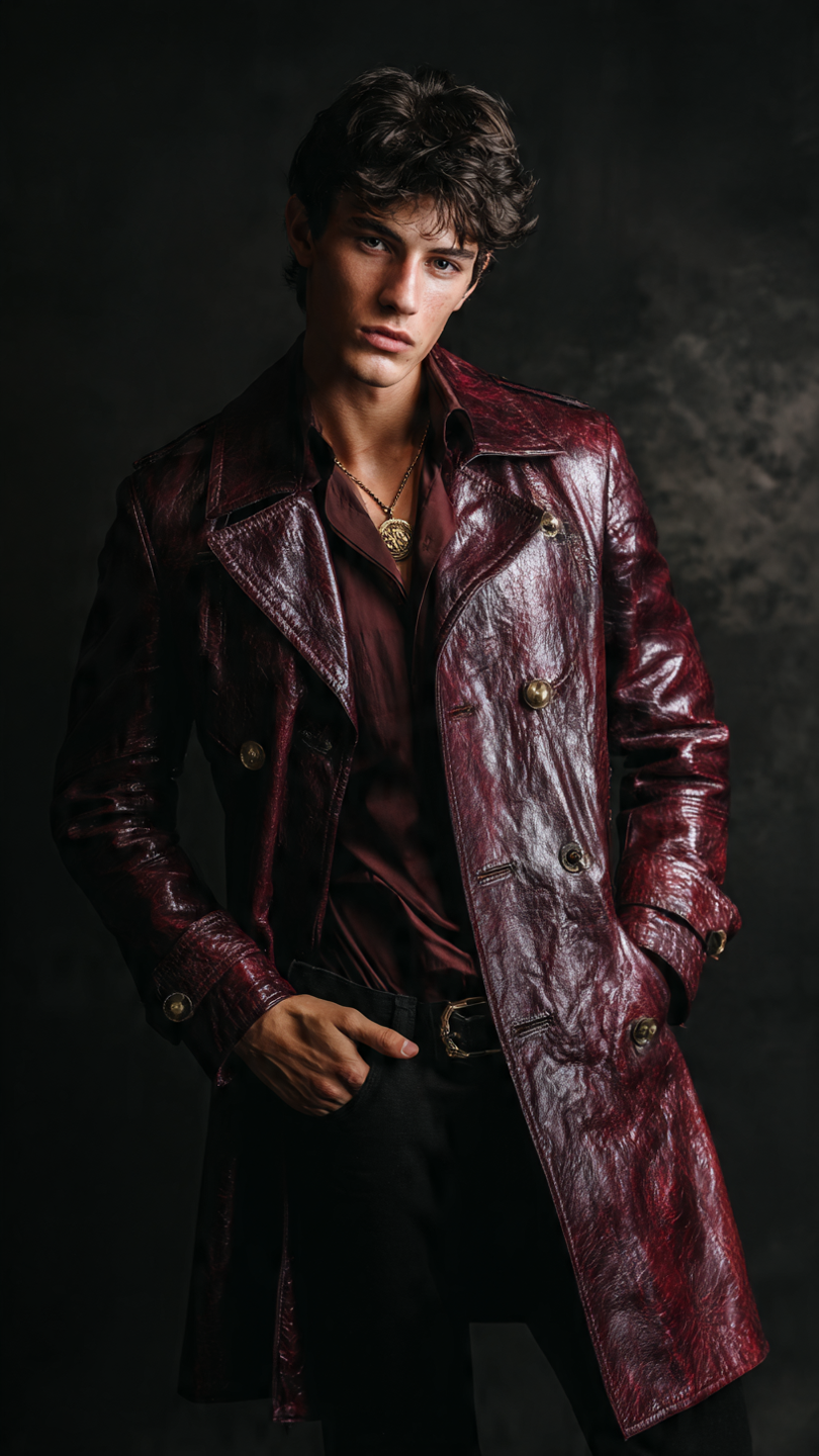 Dark-Maroon-Leather-Coat