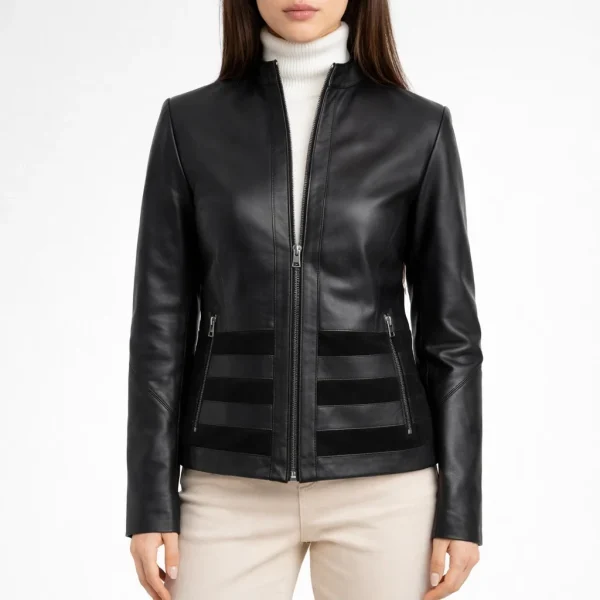 EDEN Black Leather Jacket For Women