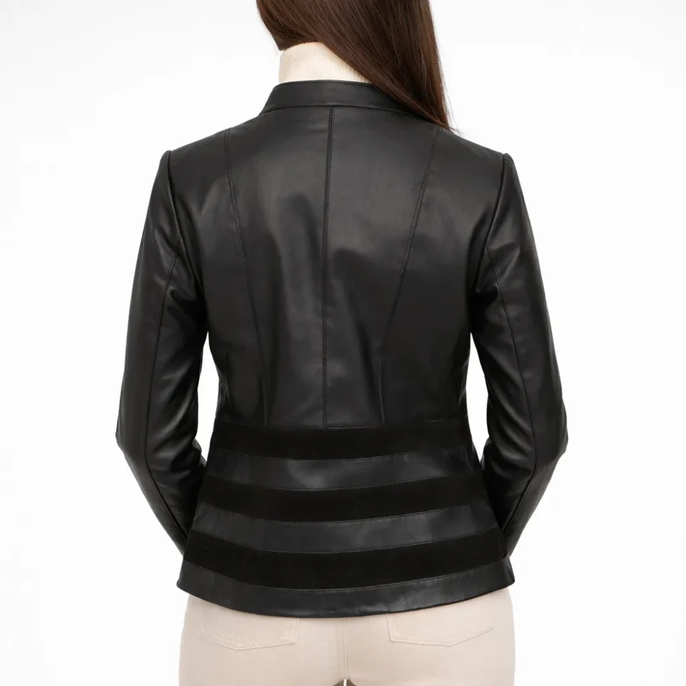 EDEN Black Leather Jacket For Women