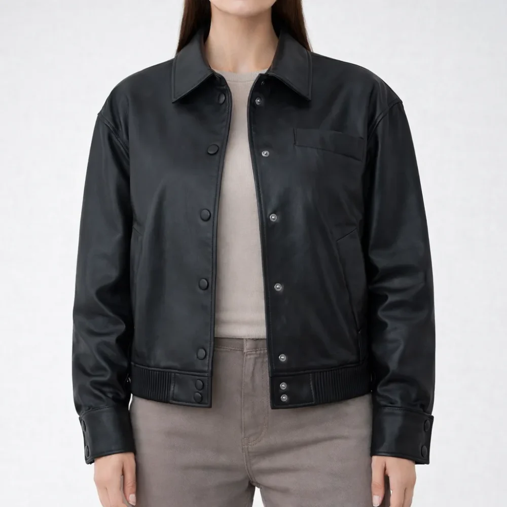 EUPHORIA Black Leather Jacket For Women