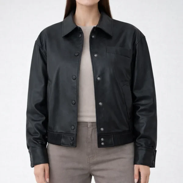 EUPHORIA Black Leather Jacket For Women