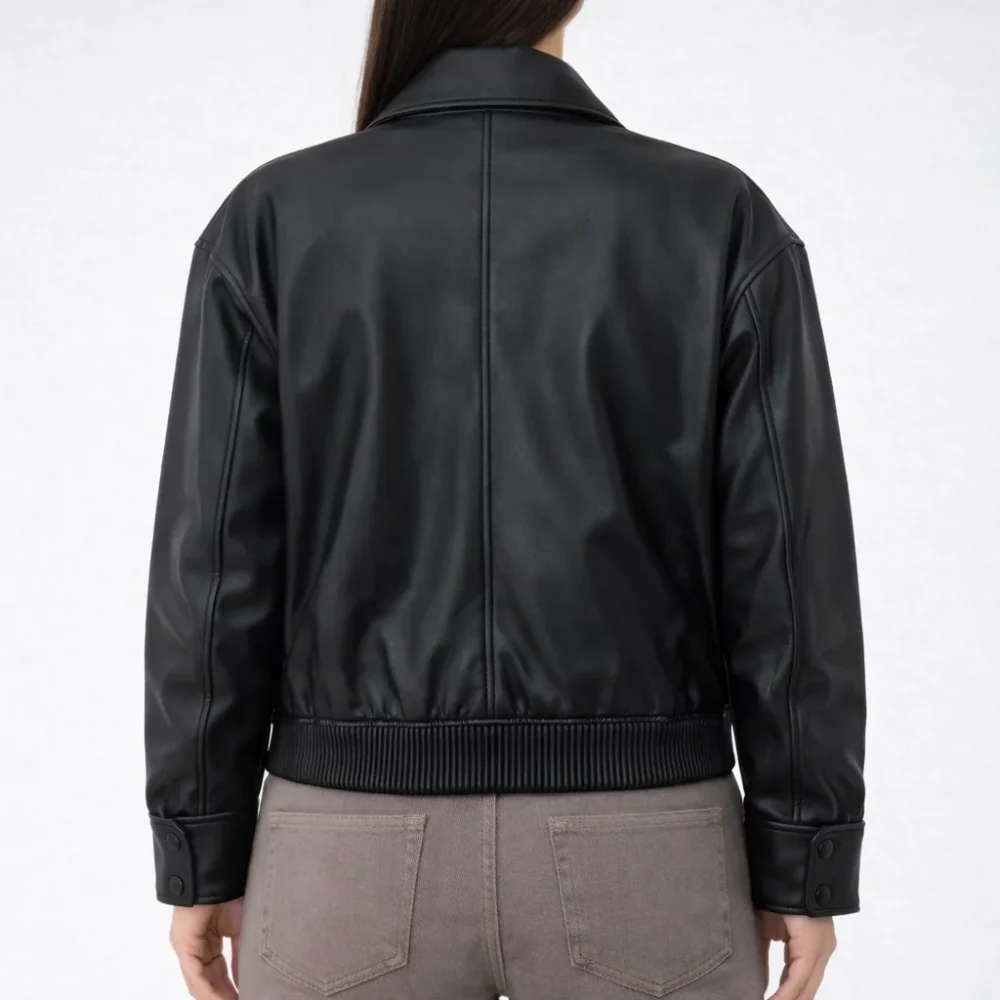 EUPHORIA Black Leather Jacket For Women