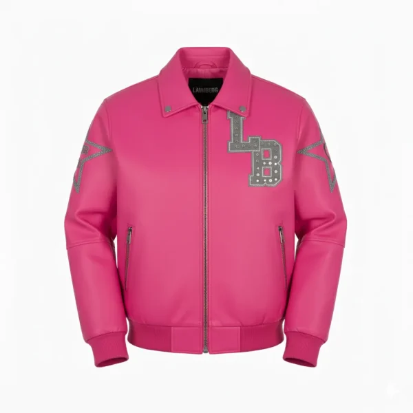 Embroluxe Series Pink Leather Jacket