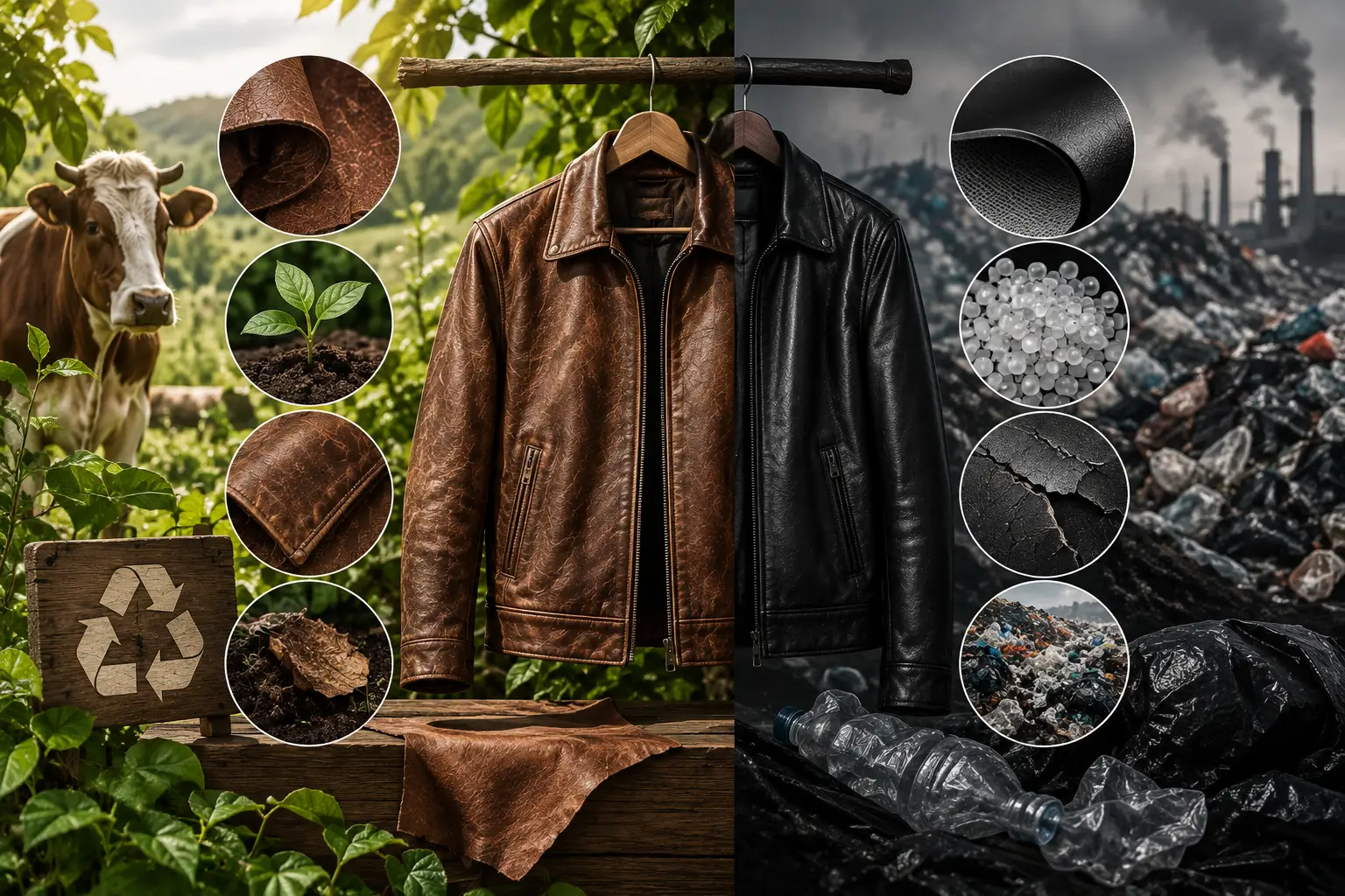 Sustainability comparison leather