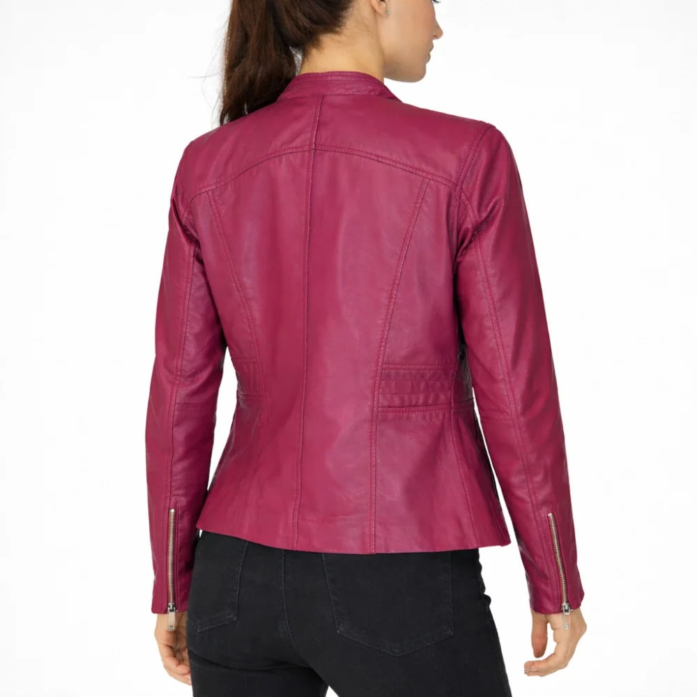IGNITE Purple Leather Jacket For Women