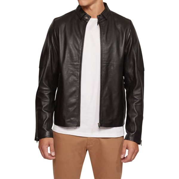 CYPHER Black Leather Jacket For Men