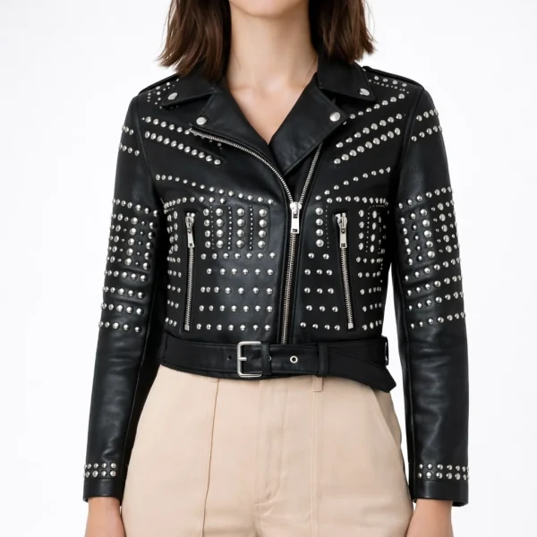 LOVELLA black leather jacket for women
