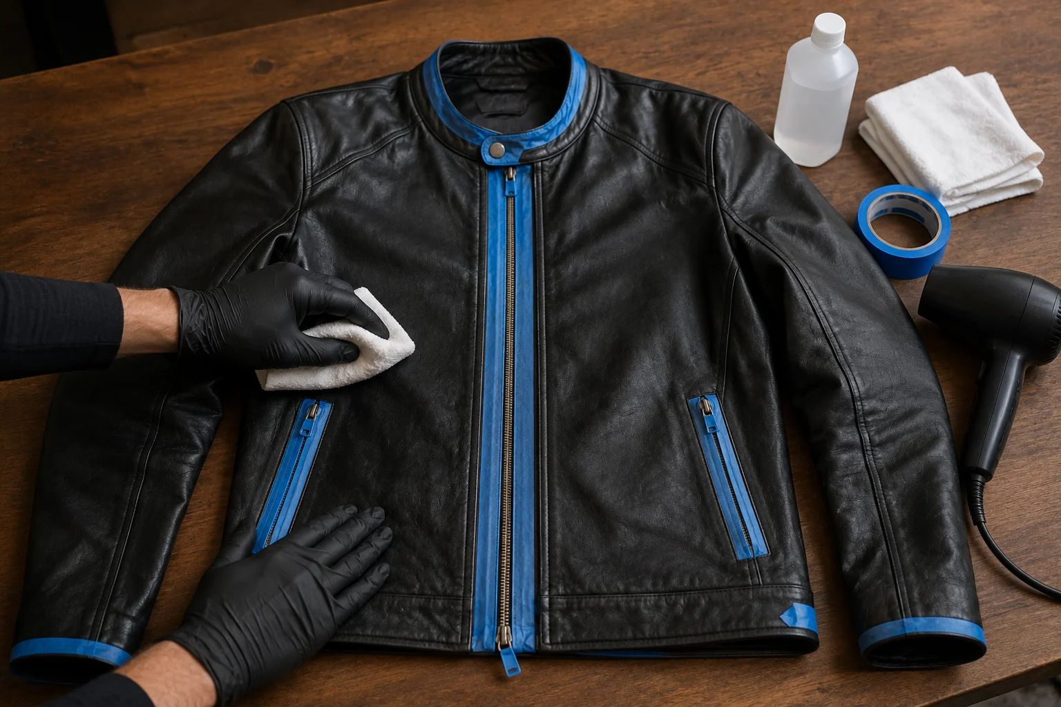 Leather-Jacket-Cleaning-Workspace