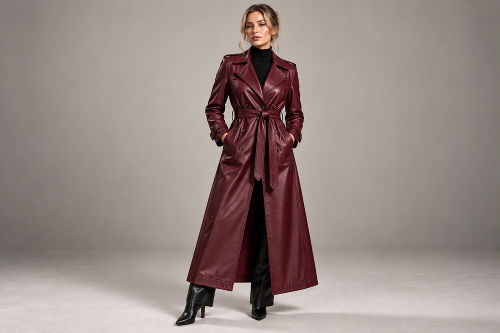 Maroon-Leather-Trench-Coat-for-Women