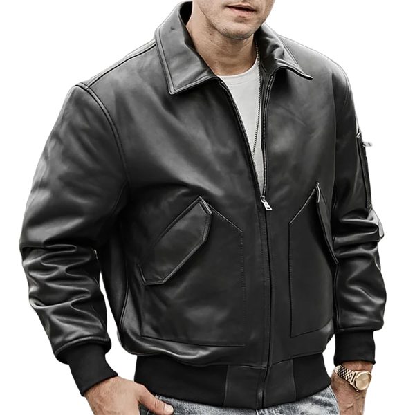 lammberg Black Leather vest For Men