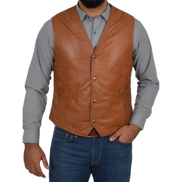 Lammberg Classic leather vest for men