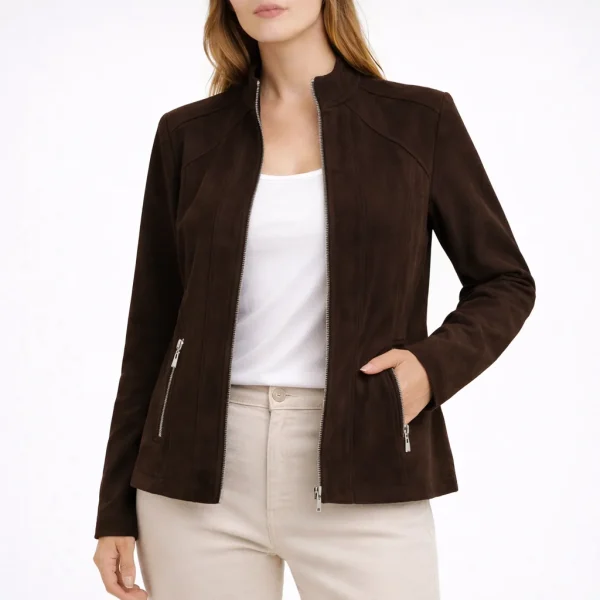 NOMAD Dark Brown Leather Jacket For Women