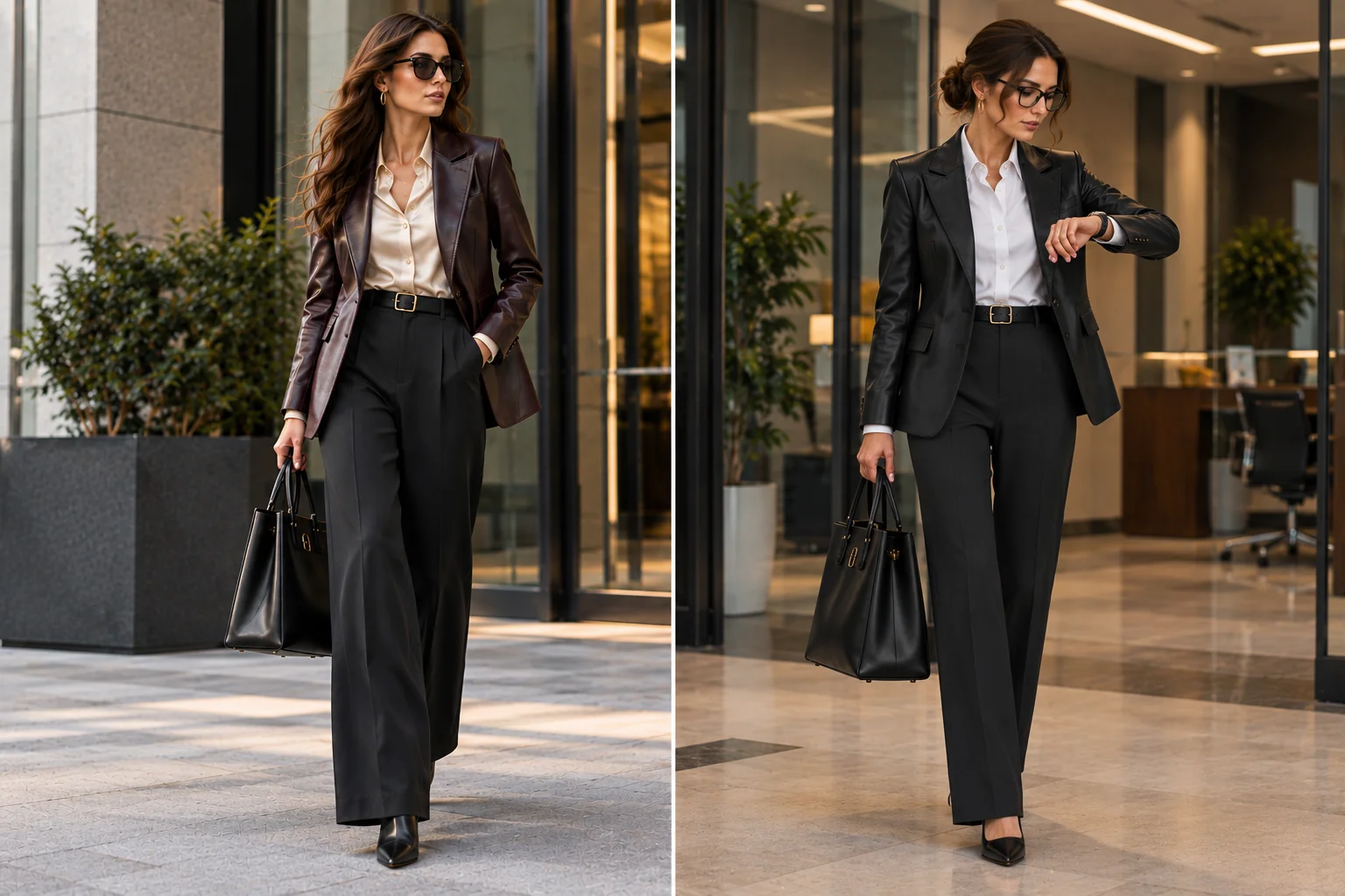 Office-Ready-Leather-Blazer-with-Wide-Leg-Trouser