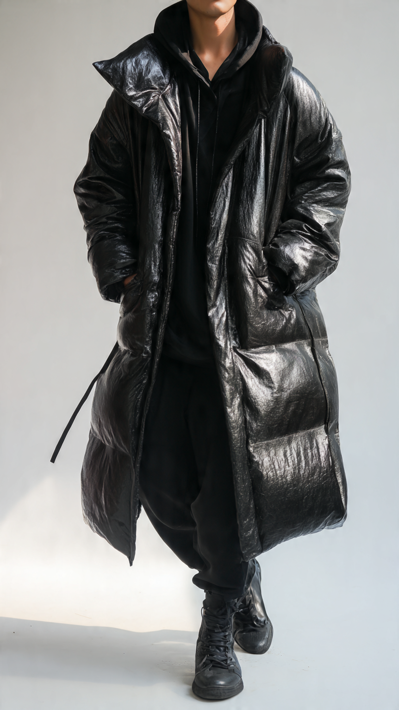 Puffer-Style-Leather-long-Coat-for-men