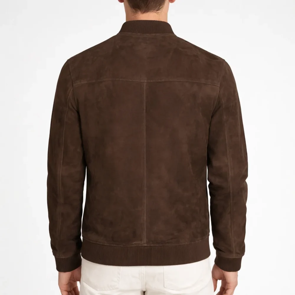 ROAMER Dark Brown Suede Leather Jacket For Men
