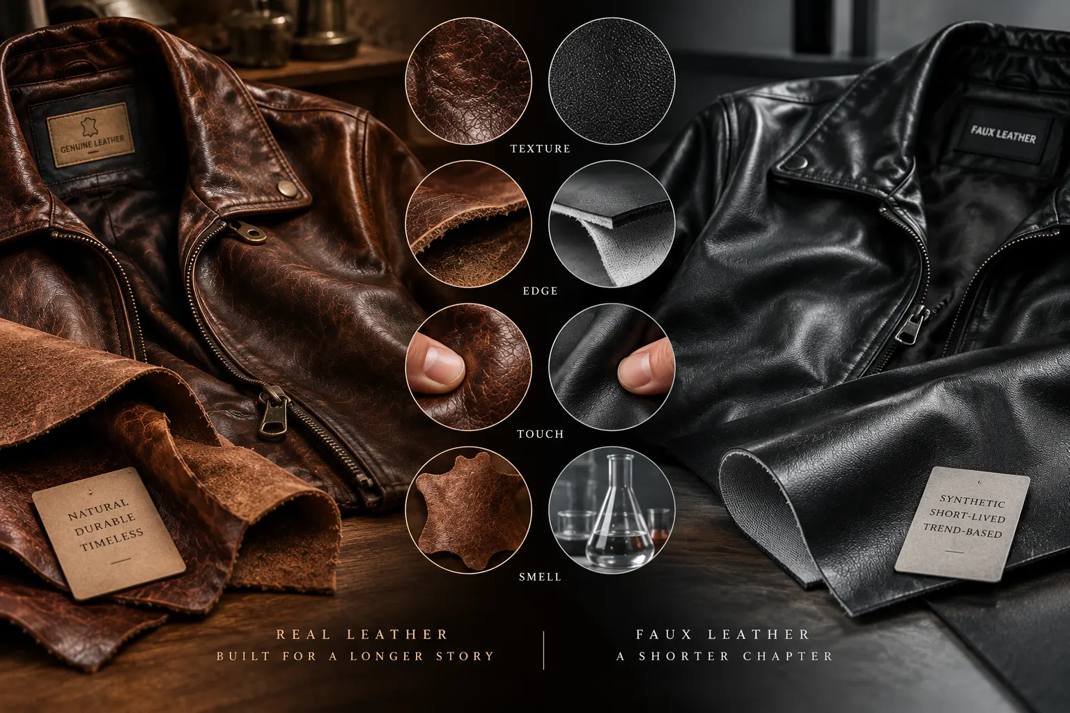 Real vs faux leather comparison
