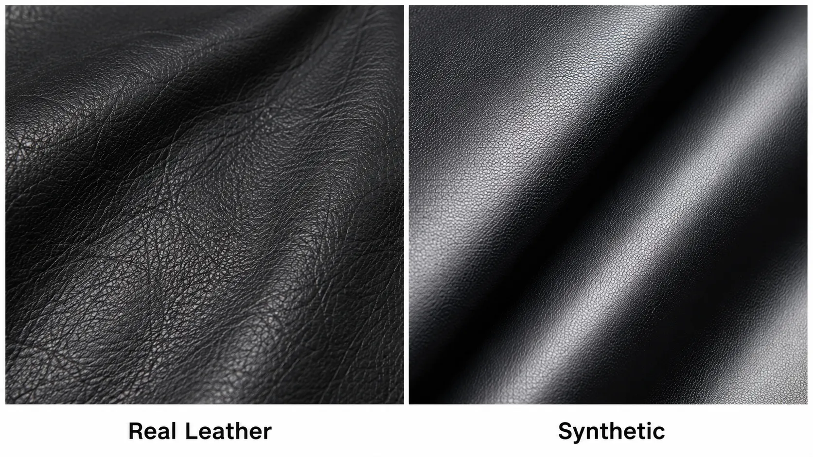 Real leather vs synthetic leather textures