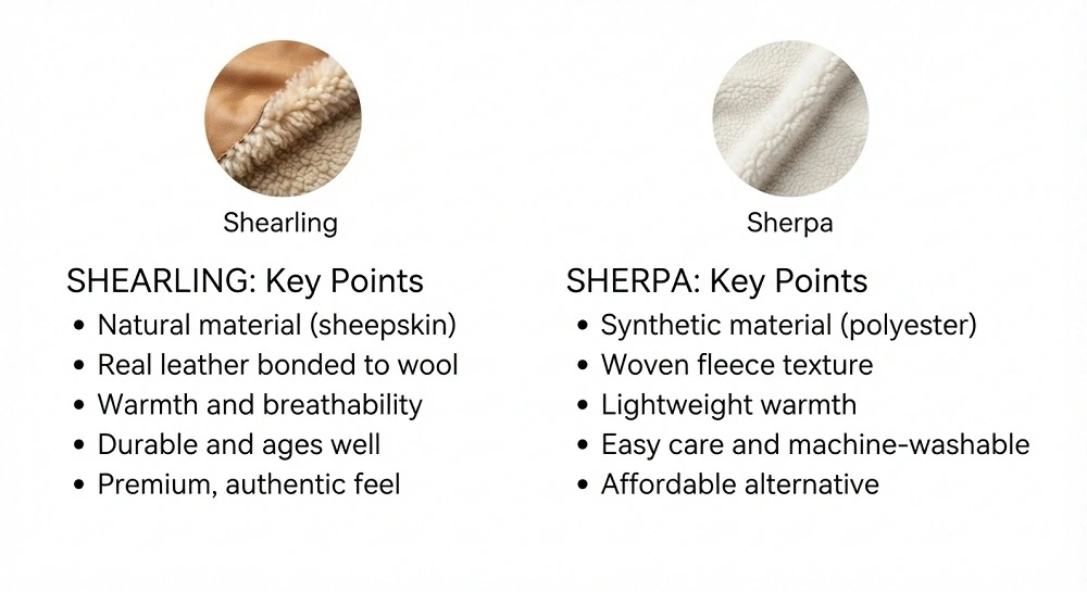 Shearling vs Sherpa key points Deifferences