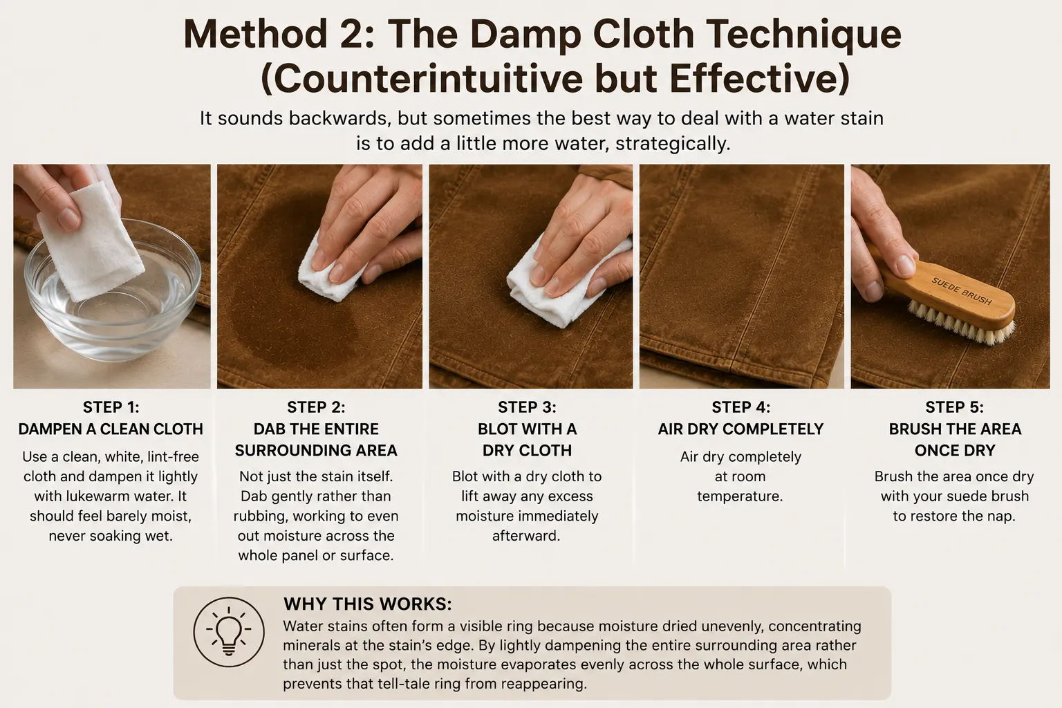 Suede-cleaning-guide-damp-cloth-technique