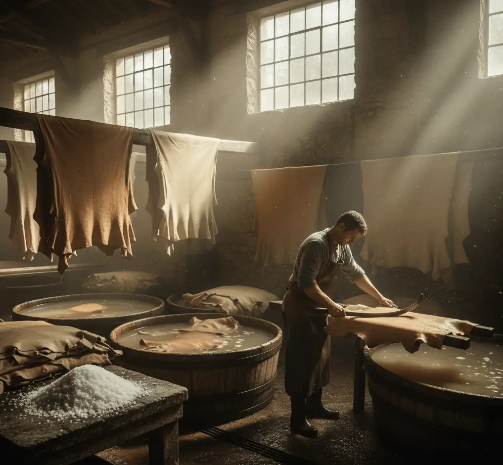 The hides are then treated with salt