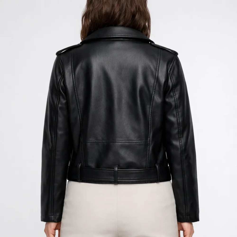 URBAN Black Leather Jacket For Women