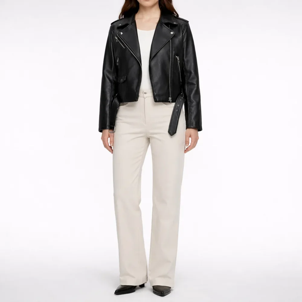 URBAN Black Leather Jacket For Women