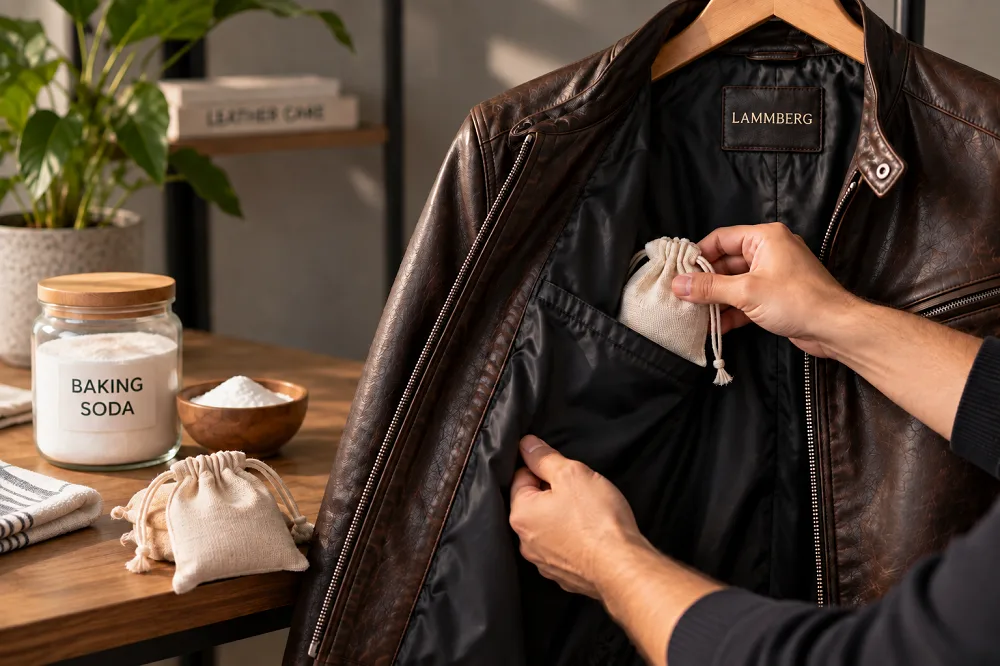 Use-Baking-Soda-to-Absorb-Odors-from-Leather-Jacket