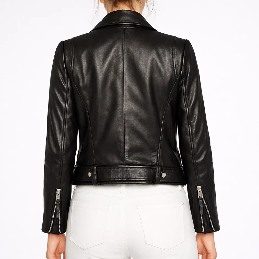 VICTORIA Black Leather Jacket For Women
