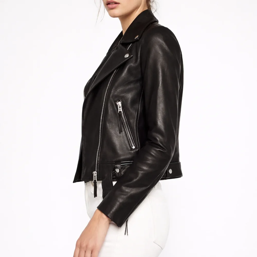 VICTORIA Black Leather Jacket For Women